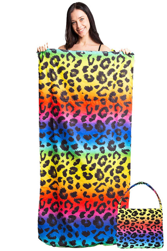 Leopard Print Beach Towel Bag-Jtb002-8