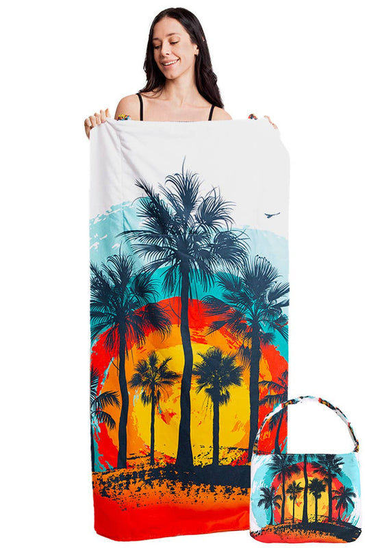 Palm Tree Sunrise Beach Towel Bag-Jtb002-7