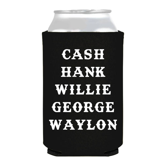 Cash Hank Willy George Waylon Country Legends Can Cooler