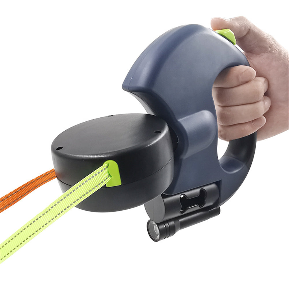 Dual Dog Leashes Rope with Light Retractable