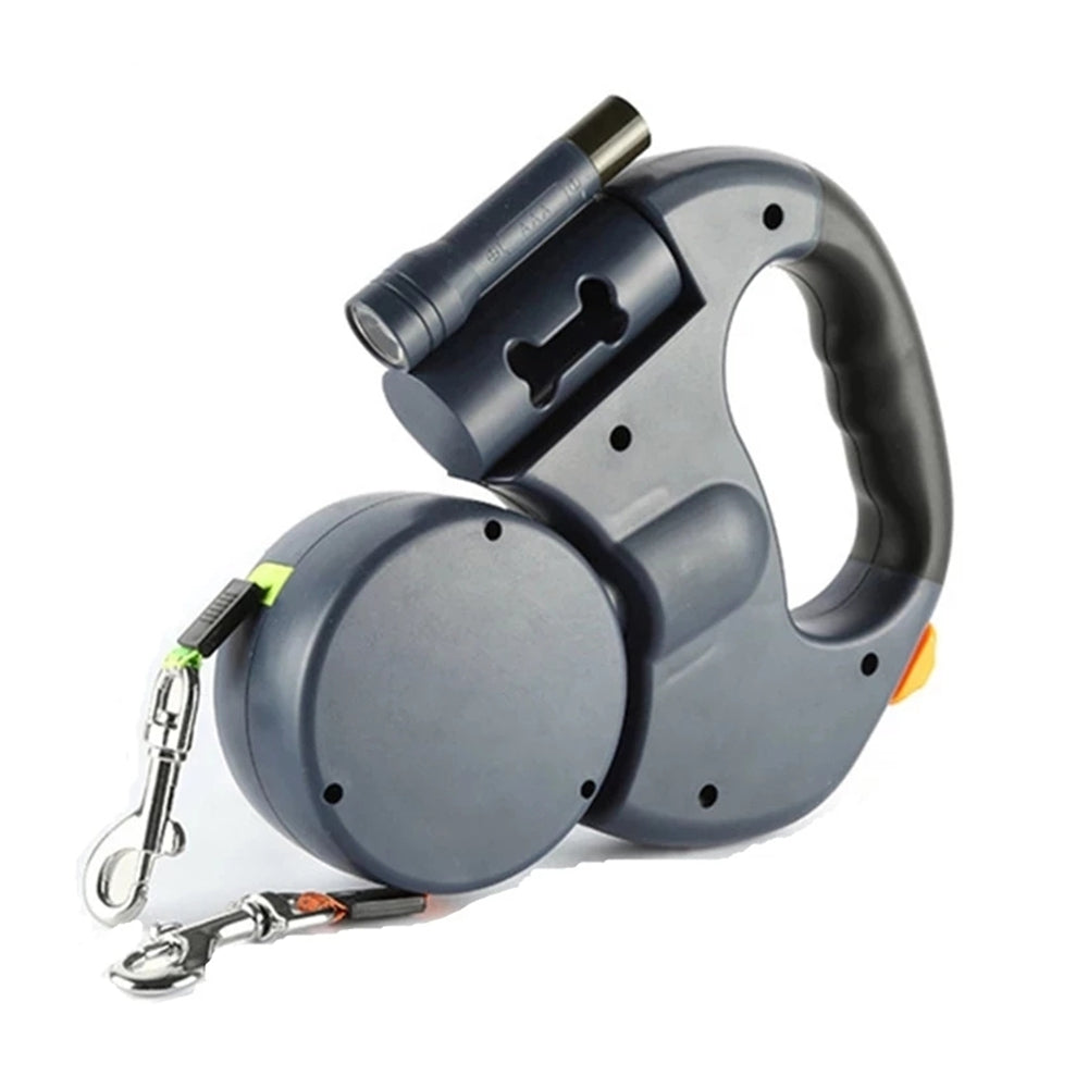 Dual Dog Leashes Rope with Light Retractable