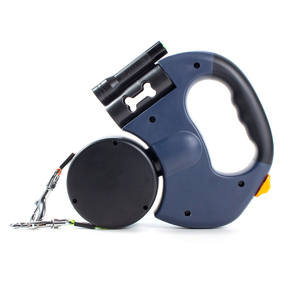Dual Dog Leashes Rope with Light Retractable